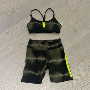 Nike Olive and Black Tie-Dye Performance Top
